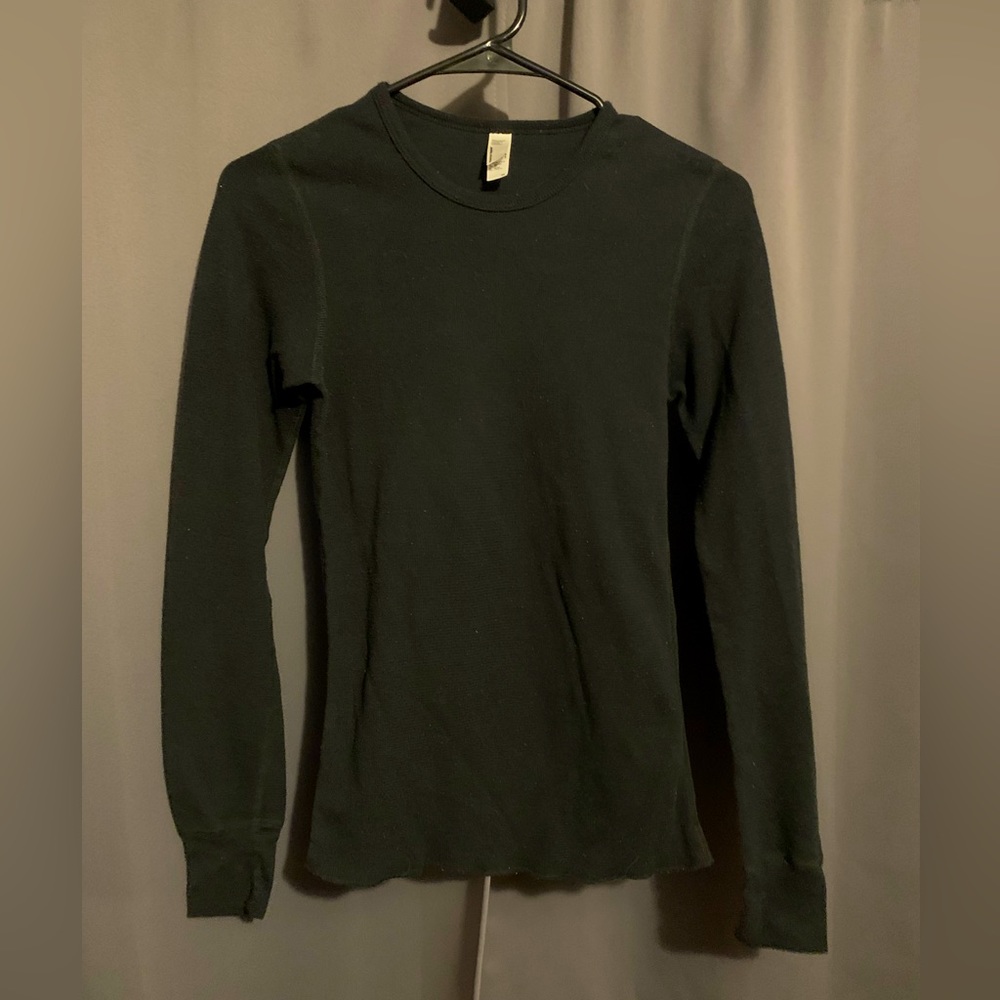 American Apparel XS Mens Long Sleeve Shirt Black